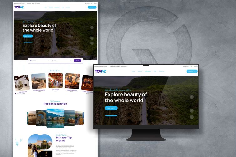 تصميم موقع إلكتروني لشركة سياحة Topas